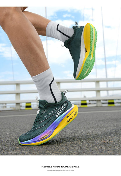 Men  Running Shoes Carbon Board Speciality Marathon Sports Breathable Lightweight Women's Comfortable Athletic Nonskid Sneakers