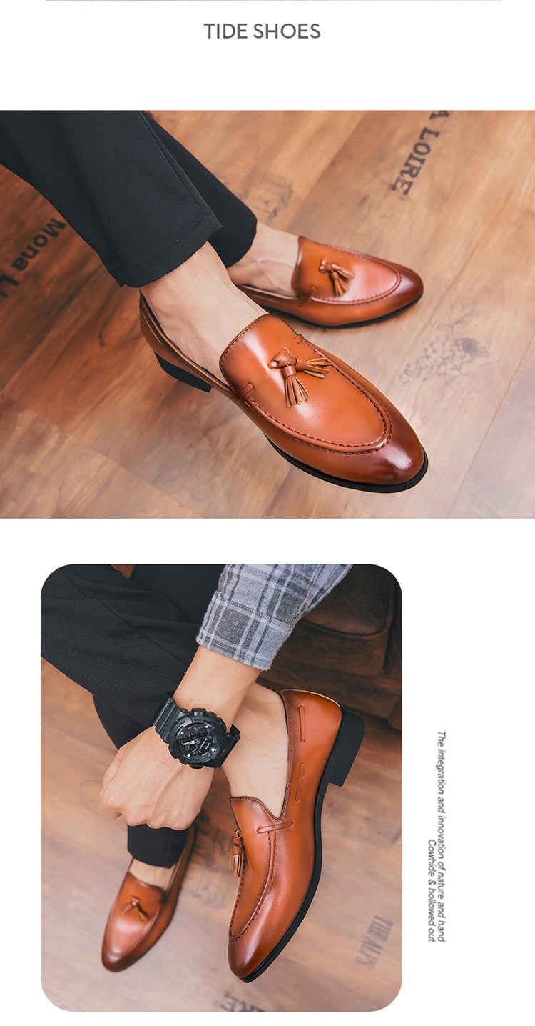 Social Shoe Male High Quality Formal Leather Shoes Men Casual Tassels Business Loafers For Man Dress Shoes Comfortable