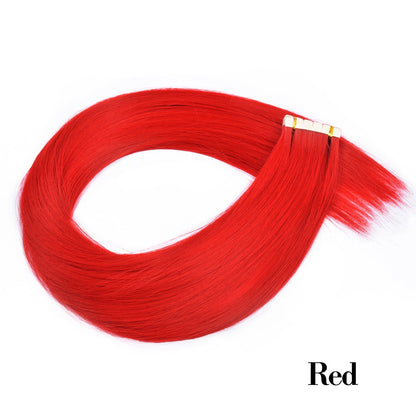 Apliques de Cabelo Sintético Liso com Fita Adesiva 10 Peças Extensão de Cabelo Natural 24 polegadas para Mulheres Invisível Dupla Face Estilo Livre