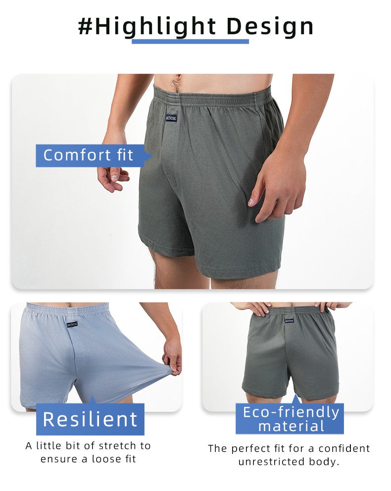 1PC Big Underpants Solid Pajama Bottoms At Home Plus Size Boxers Brief For Men High Waist Allo Pants Cotton Slacks Sleep Bottoms