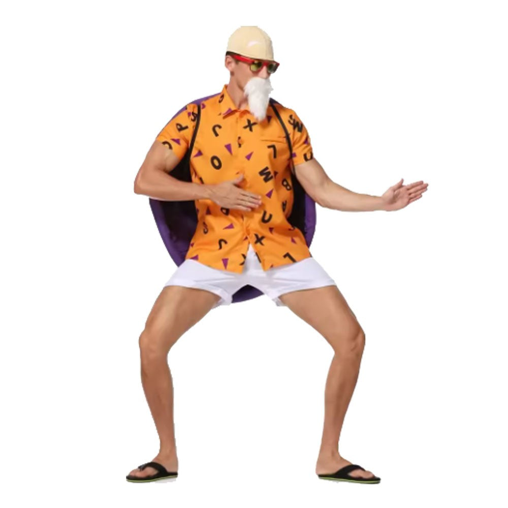 Carnival Adult Unisex Master Roshi Cosplay Costume Anime Role Play Male Turtle Fairy Tortoise Kame Sennin Outfits Dress