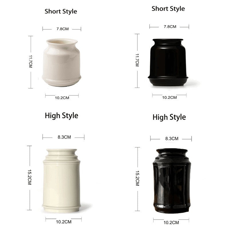 Japanese-Style Ceramic Utensil Holder - Multi-Purpose Kitchen Storage Jar for Chopsticks & Cutlery, Modern Dining Organizer