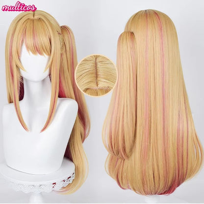Peruca de Cosplay Oshi no Ko Hoshino Ai Hoshino Ruby Hoshino Akuamarin Arima Kana Peruca de Cosplay Cabelo Resistente ao Calor Perucas de Anime + Touca de Peruca