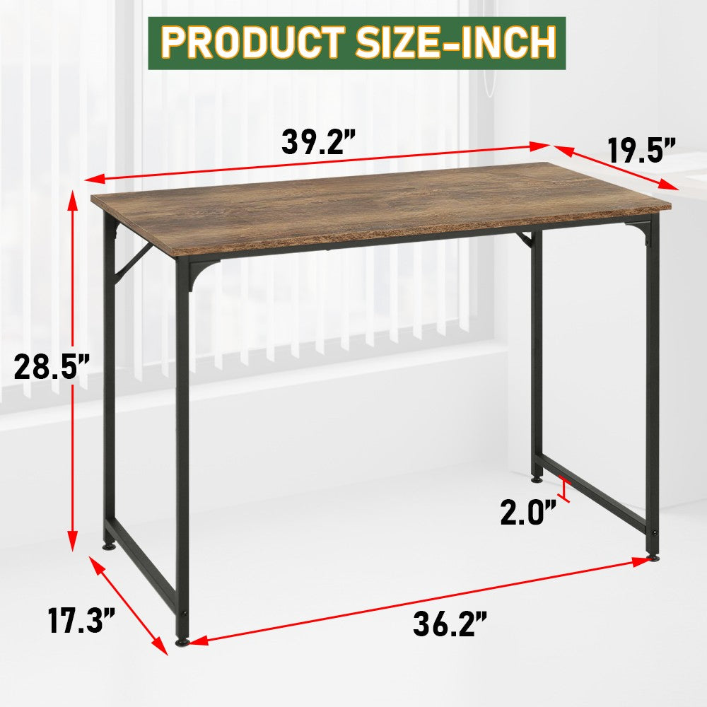 Escrivaninha de Computador de 39 Polegadas Versátil para Home Office, Estudo e Jogos, Design Moderno Minimalista com Estrutura de Metal Resistente, Fácil de Montar