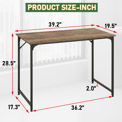 Escrivaninha de Computador de 39 Polegadas Versátil para Home Office, Estudo e Jogos, Design Moderno Minimalista com Estrutura de Metal Resistente, Fácil de Montar