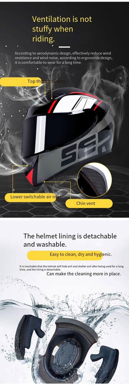 Capacete Fechado Bluetooth Retro para Motocicleta, Quatro Estações, Quente de Inverno, Antiembaçante, com Fone de Ouvido para Corridas de Rua