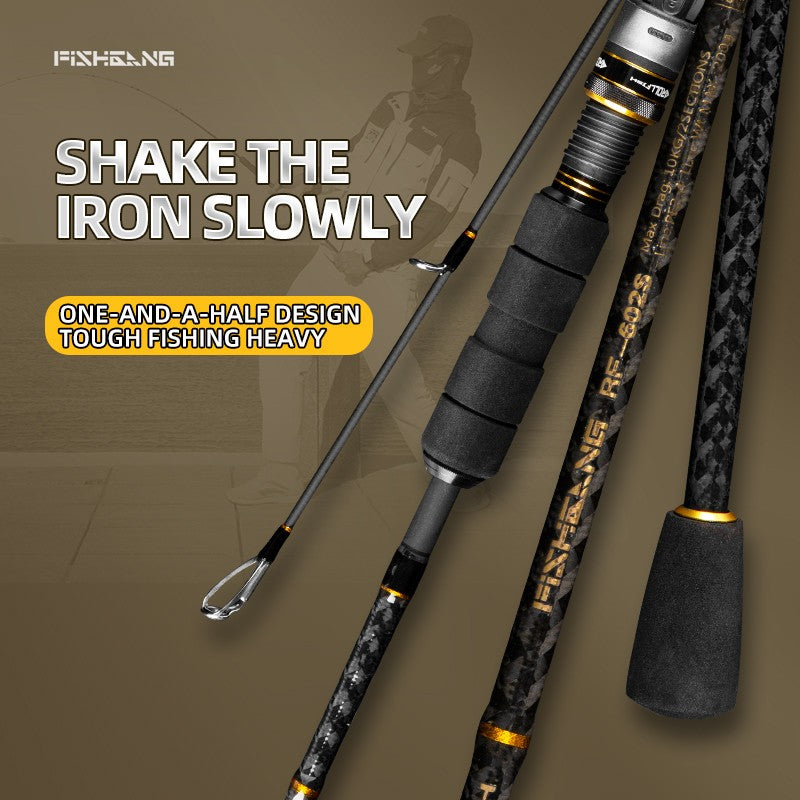 Vara de Pesca de Carretilha e Arremesso Lento ROLLFISH Ocean Boat Jigging Vara de Pesca de Carbono para Isca de Pesca em Água Salgada para Robalo 1.68/1.8/1.98M