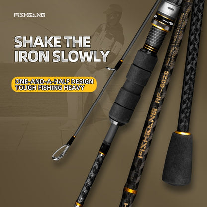Vara de Pesca de Carretilha e Arremesso Lento ROLLFISH Ocean Boat Jigging Vara de Pesca de Carbono para Isca de Pesca em Água Salgada para Robalo 1.68/1.8/1.98M