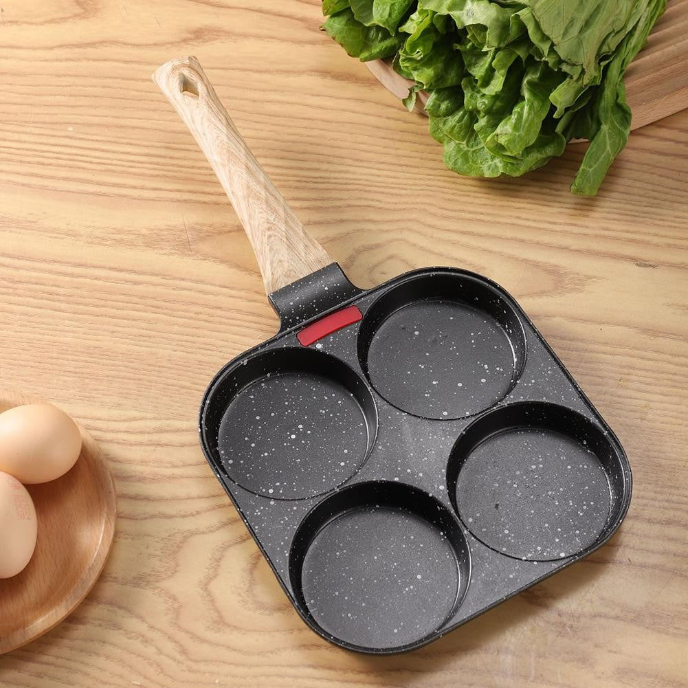 Frigideira de 4 Ovos Antiaderente para Café da Manhã, Mini Panquequeira Japonesa para Omeletes, À Prova de Ferrugem, Fritadeira para Cozinha Doméstica