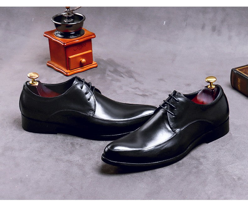 New Brand Genuine Leather Business Dress Shoes Men Formal Wear Casual British Large Size Leather Shoes Pointed Toe Oxfords