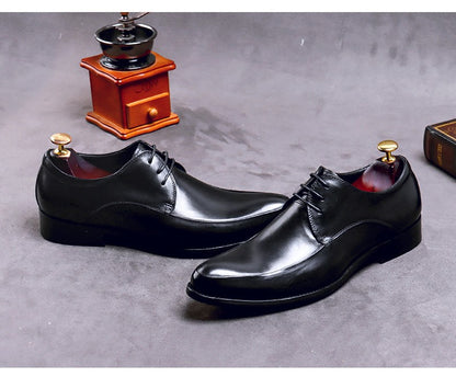 New Brand Genuine Leather Business Dress Shoes Men Formal Wear Casual British Large Size Leather Shoes Pointed Toe Oxfords