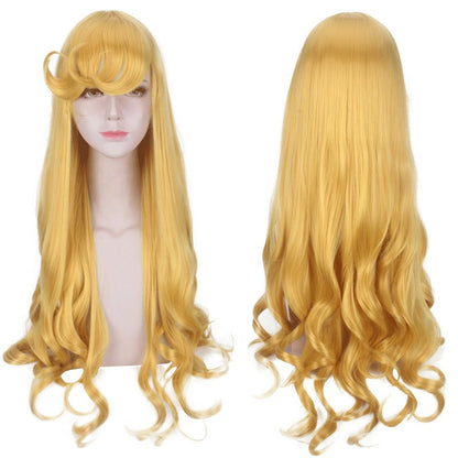 Movie Alola Princess Sleeping Beauty Yellow Hand Roll Cosplay Anime Wig Synthetic fiber wig