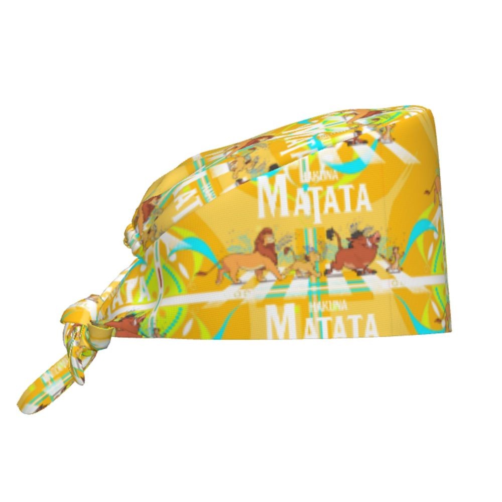 Boné cirúrgico personalizado O Rei Leão, divertido, para homens e mulheres, chapéu de esfoliação, gorro de enfermeira para dentista