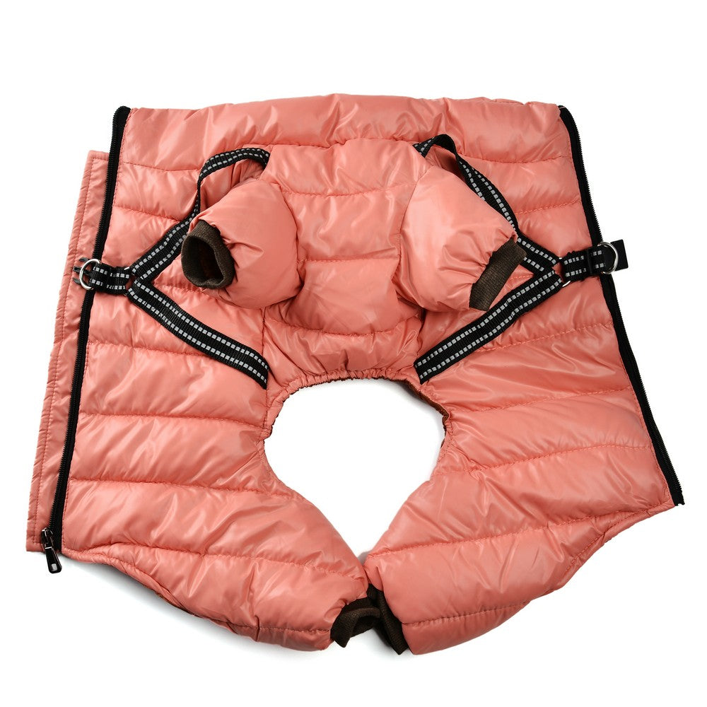Dog Clothes Harness Winter Jacket Adjustable For Small Medium Dogs Cats Windproof Vest Waterproof Clothing Puppy Pet Jumpsuit