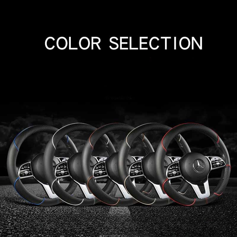 Capa de Volante de Couro All Seasons Diamond Ajuste Universal para 14,5-15 polegadas Capa de Couro Durável Design com Veias Antiderrapantes