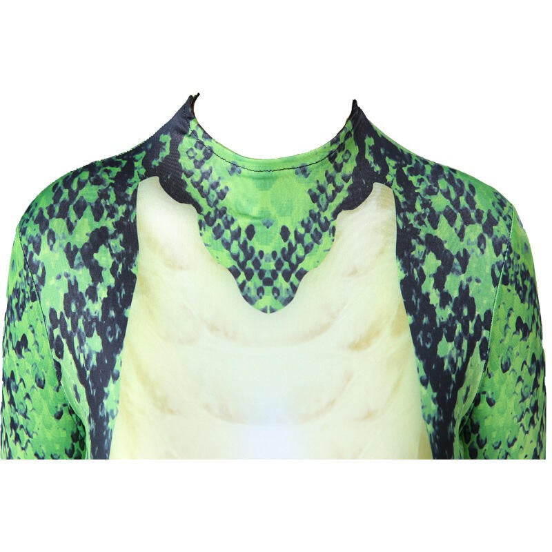 Animal Print Zentai Bodysuit Snake Tiger Pattern Long Sleeve Footed Full Body Jumpsuit Men Women Cosplay Costume For Halloween
