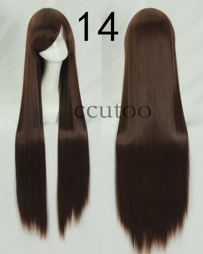 ccutoo 100cm Peruca de Cosplay Reta Sintética de Cabelo Longo de Alta Temperatura 82 Cores Disponíveis
