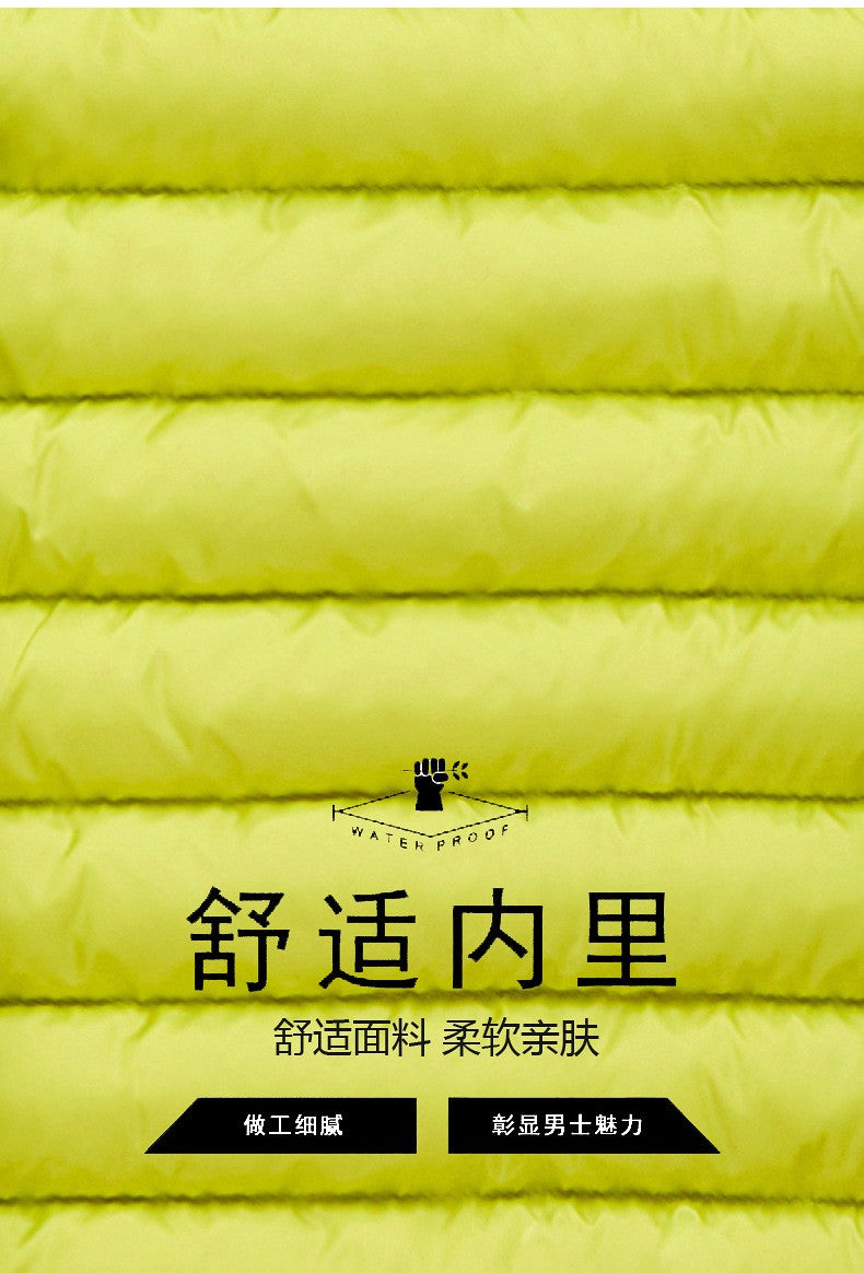 2025 New Men's Lightweight Cotton Jacket for Autumn and Winter - Multiple Colors, Stand-Up Collar & Hooded Design