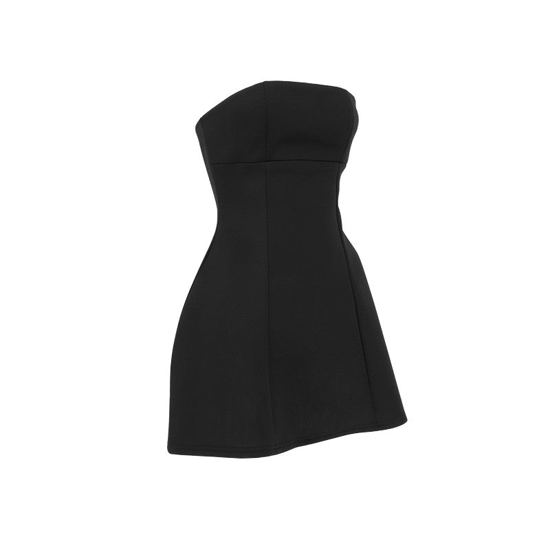 Sexy A-Line Dress Women's Summer New Solid Sexy Sleeveless Off Shoulder Bodycon