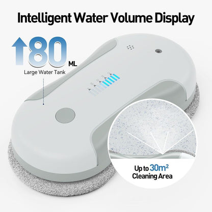 Robô de limpeza, robô limpador de janelas inteligente de 5800Pa com pulverizador de água duplo de 80ml, com planejamento de percurso e detecção de bordas para uso interno