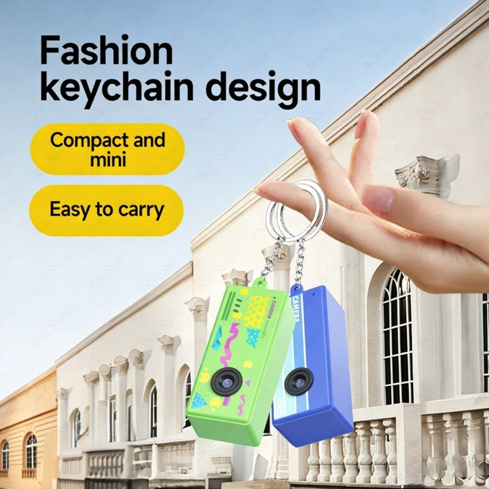 1Pc Portable Mini Thumb Camera Keychain Camcorder 1080p Video Recorder with Memory Card Support and Built-in Flash for Events