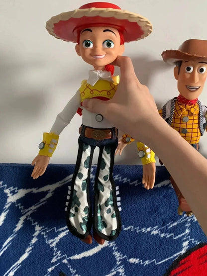 40cm Anime Disney Toy Story 4 Figures Talking Woody Buzz Jessie Rex Action Figurines Decor Model Collection Xmas Gifts