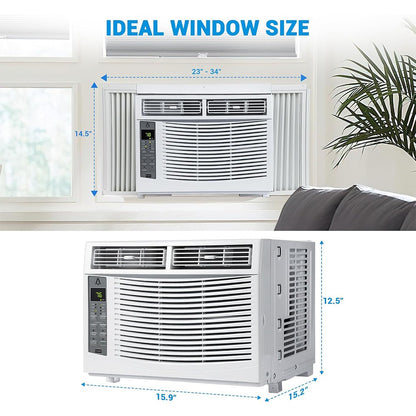 Ar Condicionado de Janela 6.000 BTUs AC de Janela Resfria até 23 m² c/Controle Wi-fi e Modos 4 EM 1 Resfriar Desumidificar Ventilar e Automático