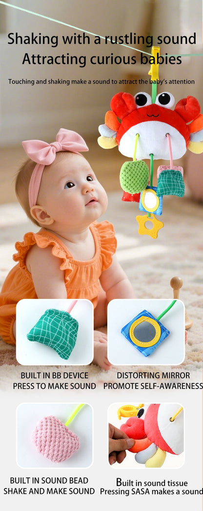 Brinquedo de volante para bebê, educação infantil, brinquedos de direção simulados, luz e música, educativos para bebês, reboque de berço, brinquedos suspensos