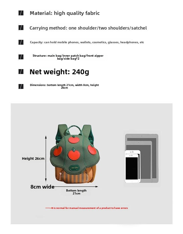 Mochila Infantil Mini Cogumelo Fofo, Presente de Ano Novo 2025, Mochila de Desenho Animado Nova para Bebês, Masculina e Feminina