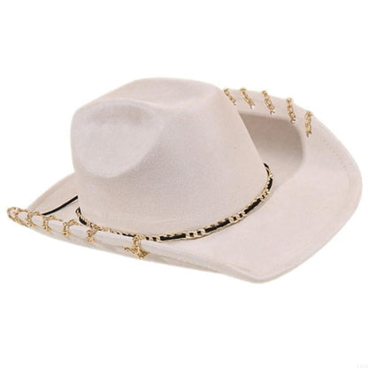 L5YA Elegant Homburg Hat for Men Women Unisex Wear Vintage Top Hat Cowboy Costume