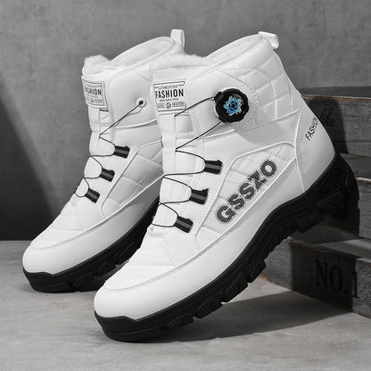 Winter New Swivel Buckle Fleece Waterproof Snow Boots Outdoor Non-slip and Wear-resistant
