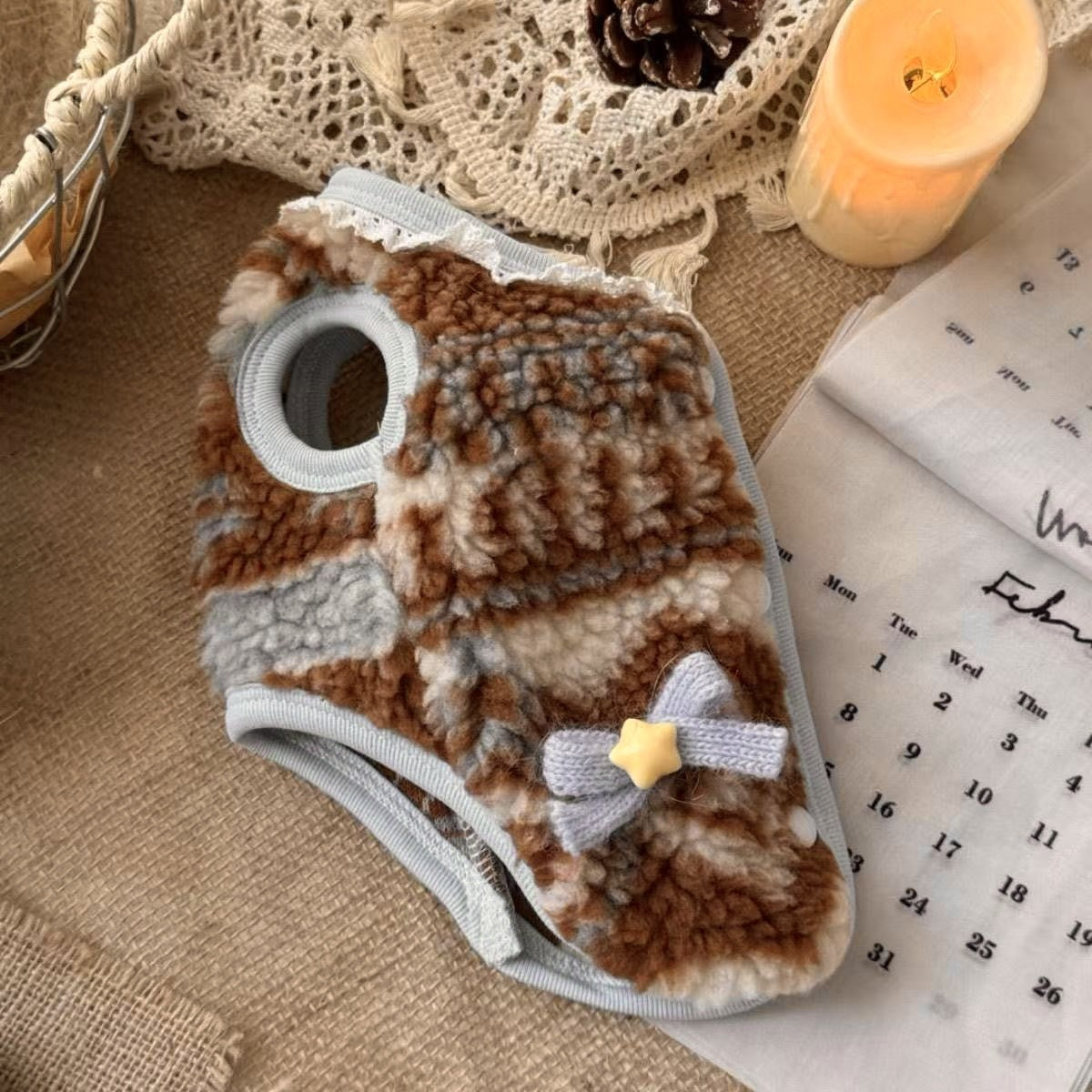 Colete Fofo de Urso 3D Para Cães Roupas de Inverno Para Filhotes Pequenos e Médios Bichon Teddy Gato Suéter Estampado de Neve Roupas Quentes Para Animais de Estimação de Ano Novo