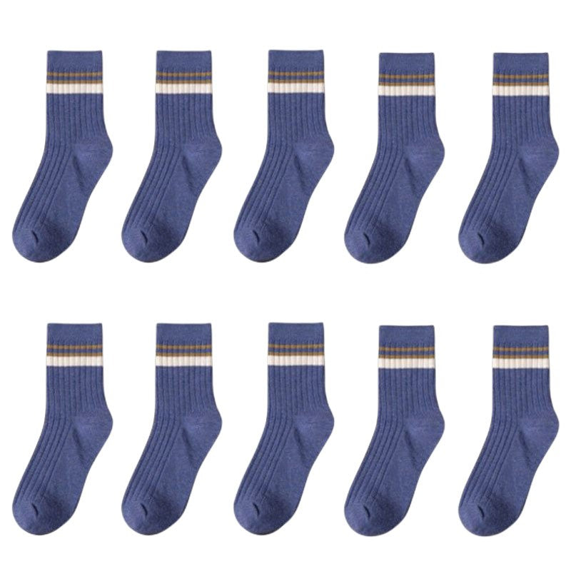 10 Pair Men's Striped Socks Spring Fashion Casual Socks High Quality Harajuku Retro Socks Man