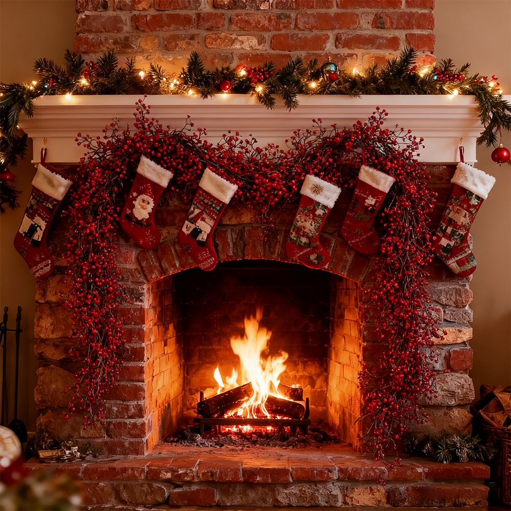 1.8m Artificial Hanging Plants Garland Plastic Red Ferns Fake Ivy Plant for Christmas Home Wedding Table Party Garden Decoration