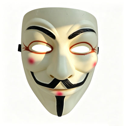 2Pcs Thickened Matte Hard Plastic Party Mask For Man Women Strap Retro Smiling Face Design Halloween Cosplay Masquerade
