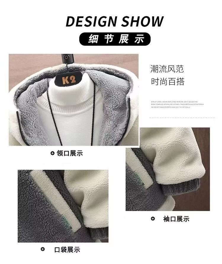 2025 Men's Lamb Wool Jacket Autumn Winter Loose Padded Thickened Jacket Plus Size 6XL 110kg Also Wearable Clothes Cardigan