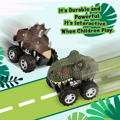 Brinquedos de Dinossauro Carrinhos de Fricção Mini Caminhão Monstro Conjunto de Brinquedos para Crianças Meninos e Meninas Presentes