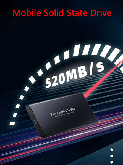 SSD Externo Premium 2TB/4TB com Interface USB 3.1/Tipo-C de Alta Velocidade à Prova D'água e Poeira, Adequado para PC/Mac