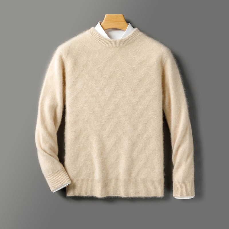 Men's Cashmere Sweater Autumn Winter  O-neck Long Sleeve Pullover  Casual Clothing 100% Merino Wool high-end Knitwear Top