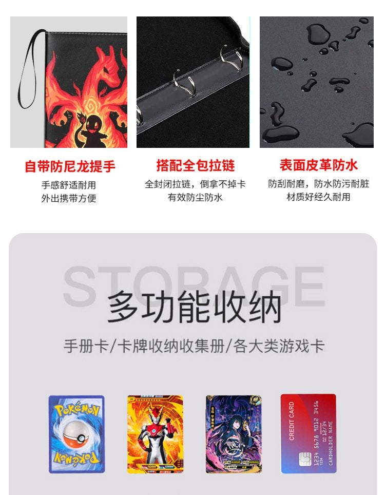 Stock Pokemon Card Binder 400 Pocket Anim Card Holder Album Trading Card Holder Protector Notebook Binder For Cards Collection