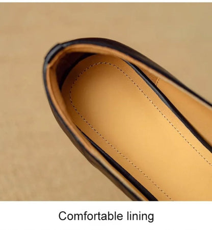 Spring New Women Flats Round Toe Shallow Slip On Ladies Casual Ballet Shoes Soft Leather Eelgant Dress Shoes