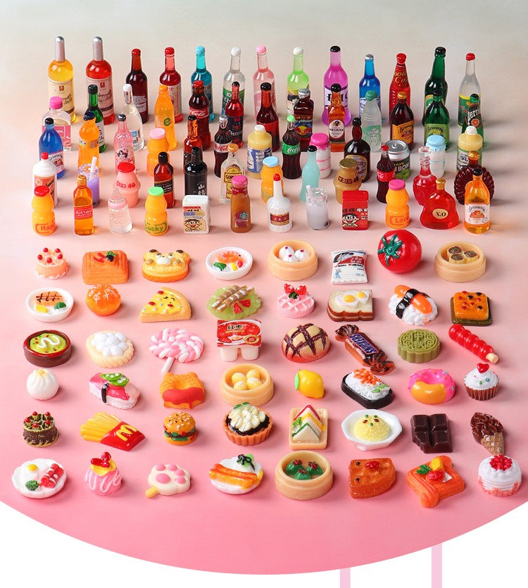 Miniatura Fofa 1:6 Supermercado de Casa de Bonecas Comida Lanches Mini Bolo Vinho Bebida para Acessórios de Cozinha de Boneca Blyth BJD