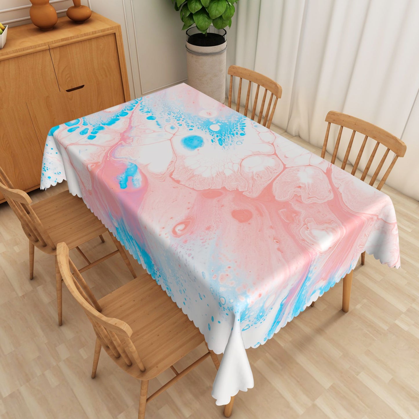 Marble Pattern Tablecloth Rectangular Polyester Dining Table Cover for Home Kitchen Restaurant Holiday Indoor/Outdoor Party