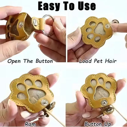 Chaveiro Memorial de Pelo de Animais de Estimação de Couro PU, Relicário de Lembrança para Pelo de Gato e Cachorro, Pingente para Guardar Pelo de Animais de Estimação, Acessórios para Pendurar em Bolsas