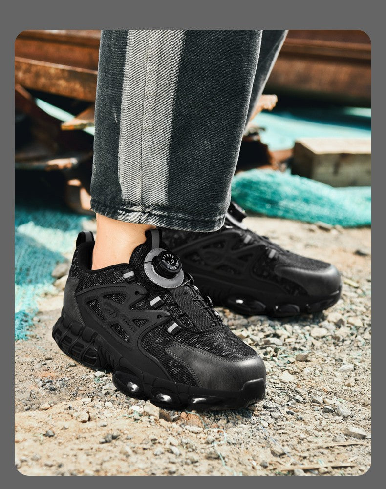 Men's Military Tactical Boots Army Boots Men Side Zipper Military Boots Men Anti-Slip Ankle Boots Work Safety Shoes Hiking Shoe