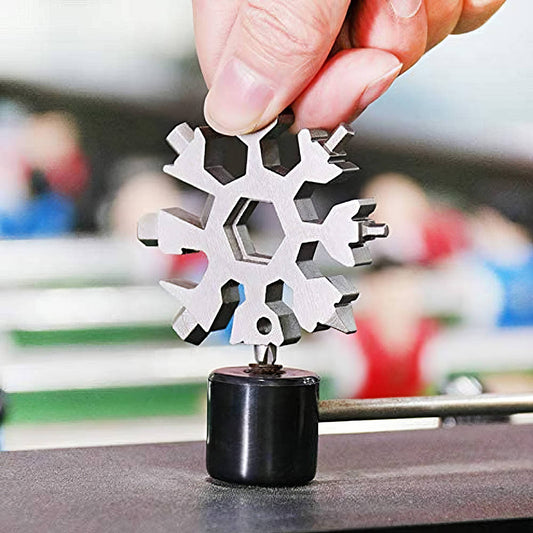 1/2 Ferramenta Multifuncional Floco de Neve Prata, Estrutura Durável, Pequena Ferramenta Multifuncional, Adequada para Acampamento e Uso Doméstico