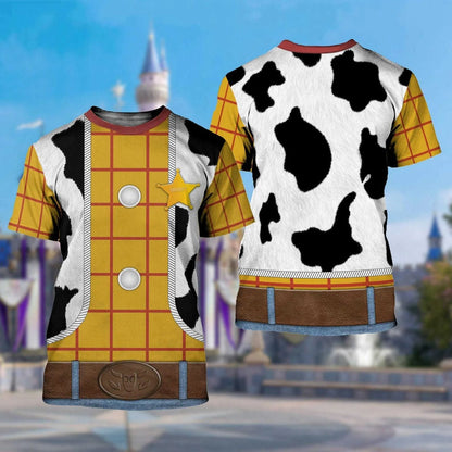 Disney Toy Story Woody Cosplay 3D Print T-shirt Men's Women's Casual Short Sleeve Tops Summer Fashion Cartoon Oversized T shirt