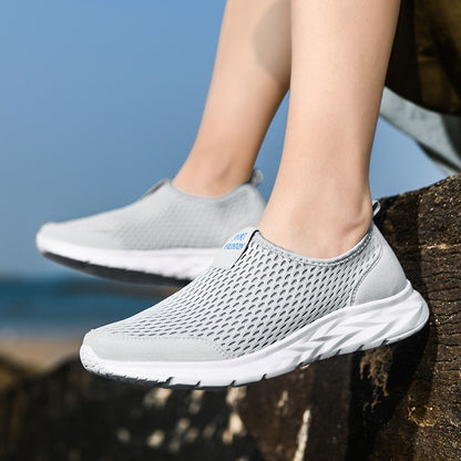Tênis Masculino YRZL Respirável em Mesh, Casual, Antiderrapante para Uso Externo, Tamanho Grande, Loafer Leve para Caminhada, Calçado Masculino de Tênis