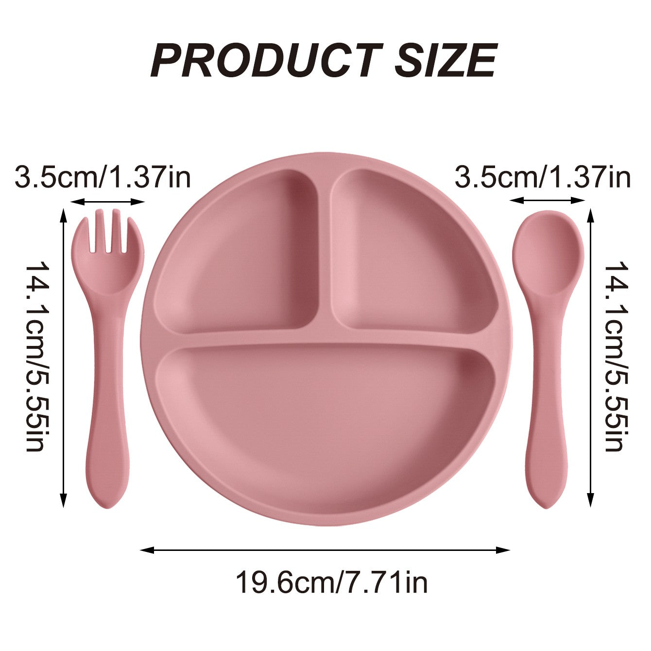 3PCS Children's Tableware Set Baby Eating Food Training Silicone Tableware Set Baby Sucker Feeding Dishes Plate With Spoon Fork