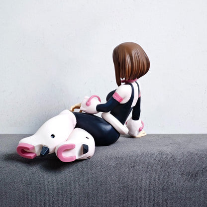 Anime MHA My Hero Academia figura Ochaco Sentada Action Figure Uraraka Ochako pvc Coleção Modelo Presente Boneca 10cm